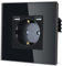 TAWOIA Schuko Steckdose mit USB（MAX 2,4A),EU-Standard 1 Fach Steckdosen mit Kristall Glas Platte Wandsteckdosen Schwarz 86 * 86mm