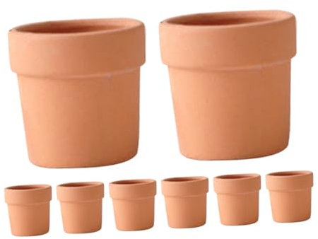 KITANDOVE 8 Pièces Mini Vasque en Terre Cuite Pots de Fleurs Pot pour Cactus Pots de Plantes succulentes Mini jardinières avec drains jardinières succulentes Pot de Plantes Grasses planteur