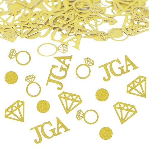 Ruzister 100 Stück JGA Deko Konfetti Gold Tischdeko Jga Accessoires Frauen Konfetti Glitzer Hochzeit Tischdeko Gold Team Braut Konfetti Frauen Partydeko