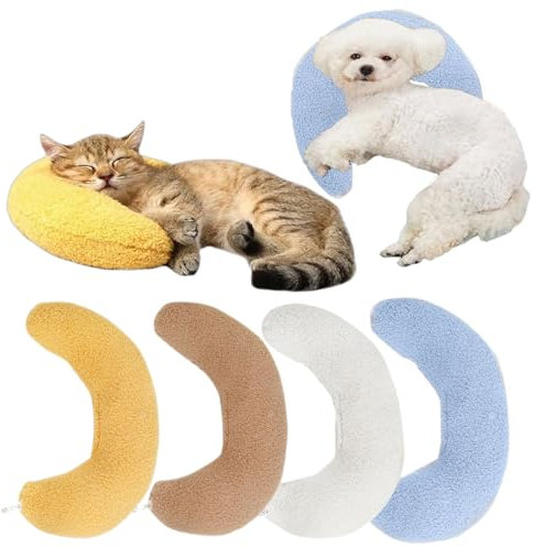 LNGJIN Kissen für Katzen,4 Stück Hunde U-förmiges Kissen zum Schlafen,Weiches Material Kissen für Katzen,Kissen für Katzenkissen,für Katzen oder Kleine Hunde,zum Schlafen,Ausruhen,Spielen