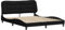QJBSAVVA Bettkasten Gästebett Lattenroste Himmelbett Gestell - Bettgestell mit Kopfteil Schwarz 160x200 cm Stoff für Loft Schlafzimmer Gästezimmer Außenbereich