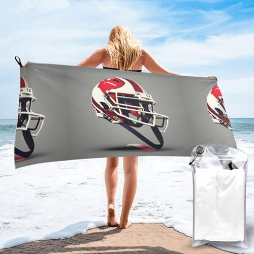 WURTON Handtuch mit American Football-Aufdruck, schnell trocknend, leicht, für Fitnessstudio, Reisen, Zuhause, vielseitig einsetzbar