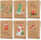 Weihnachtskarten mit Umschlag Set - 12 Stück Karte Weihnachten - A6 Weihnachtskarten Klappkarten aus Kraftpapier - Christmas Cards Weihnachtspostkarten - Lustig Weihnachtskarte für Familie Freund