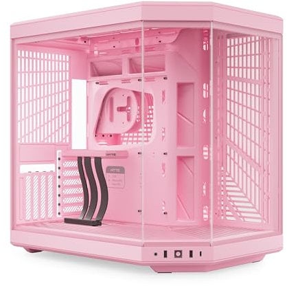 HYTE Y70 Mid-Tower ATX Gaming PC Desktop Case - Panoramic Tempered Glass - Dual Chamber - High Airflow Chassis - PCIE 4.0 Riser Cable Included - New Modern Aesthetic - Strawberry Milk (Pink)