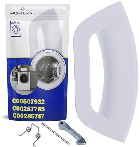 Tirador Puerta de Lavadora con Código Original C00507932 C00285747 para Indesit para Ariston para Hotpoint 488000507932 para Bauknecht para Whirlpool - Garantía de 10 Años - MONTERAL