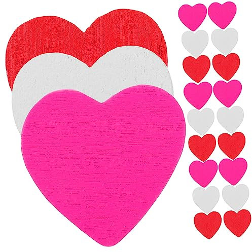 Toyvian Valentinstags-herzdekoration Aus Holz 150 Stück Herzförmiges Konfetti Selbstklebende Hängende Herzdekorationen Für Den Valentinstag