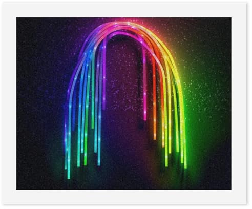 Regenbogen-Neon-Digitalmalerei, personalisiertes Malen nach Zahlen aus Fotos, digitales Ölgemälde-Set mit Pinseln, Malen nach Zahlen für Anfänger, Wanddekoration für Zuhause