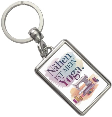 speecheese Nähen ist mein Yoga Schlüsselanhänger mit Nähmaschine für kreative Näher mit lustigem Spruch
