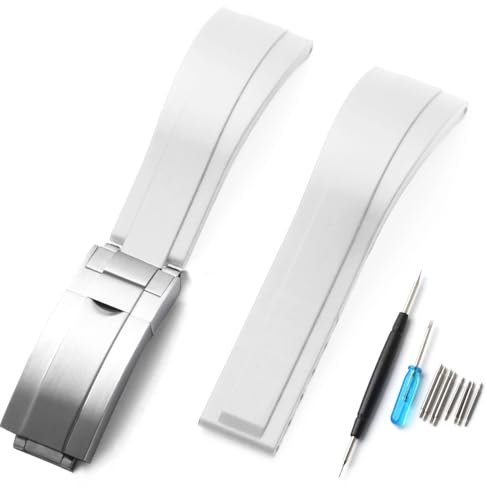 Sight Focus Gummi-Uhrenarmband für Rolex Yacht-Master II 44 mm, Sea-Dweller 43 mm, Deepsea 44 mm, Sky-Dweller 42 mm, Uhrenarmband Omega IWC TUDOR Longines / Seiko / Citizen (22 mm)