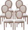 6er Set Esszimmerstühle im französischen Stil mit rundem Rücken, Beige Beine aus Massivholz für Wohnzimmer, Schlafzimmer, Küche, stilvolles und komfortables Interieur