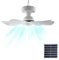 Ventilador de Techo Exterior con Luz 10000mAh Recargable Ventilador de Camping con Panel Solar Portatil Ventiladores Pequeños con Mando a Distáncia 4 Velocidades Silencioso Regulable Luces de Plafon