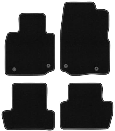 Velours-Fußmatten passend für Mazda MX-30 2020-, Schwarz, BASIC, passgenau | passend für Crossover; dünner Velours-Teppich (Polypropylen), ca. 4 mm; rutschfest, runde Befestigungen (Typ VLV)