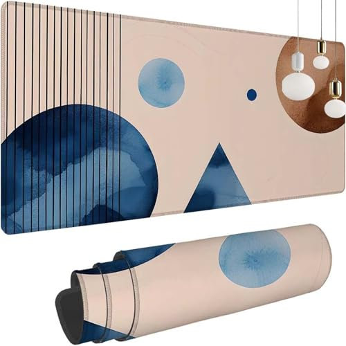 Rétro Doubler Gaming Tapis de Souris XXL, 900x500x3mm Clavier Souris Gamer Tapis Bureau avec Base Anti-Dérapage, Améliore la Précision et la Vitesse, Mouse Pad Imperméable pour Maison, Le Bureau Z-163