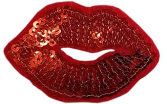 Lips Sequin Patch Iron on or Sew on Love Lip Kiss Mark Valentines Day