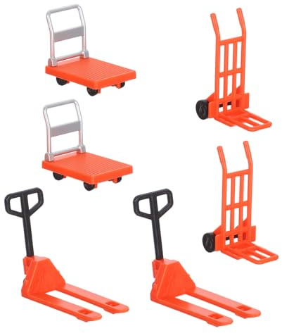 FUNOMOCYA Miniatur Handwagen Spielset Teilig Baustellen Sackkarre Modell Baufahrzeuge Pädagogisch Robust Abwaschbar für Puppenhaus Straßenparkplatz Simulation