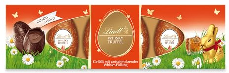 Lindt Whisky Trüffel-Eier 108g | Zartbitter-Schokoladeneier mit flüssiger Whisky-Trüffel-Füllung | Osterschokolade | Premium Schokoeier | Ostereier Geschenkidee | Schokoladengeschenk Ostern