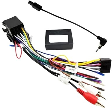 Kabelbaumadapter CAN-Bus-Decoder 16-poliger Steckverbinder RCA-Audio-Auto-Android-Headunit-Verkabelungskabel Kompatibel mit Audi A3 8P A4 B7(With antenna adapter)