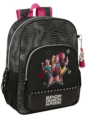 K-POP Demon Hunters - Energy Schulrucksack für Kinder, Kinderrucksack, anpassbar an Kinderwagen, ideal für Kinder im Schulalter, bequem und vielseitig, Widerstandsfähigkeit, 33 x 14 x 42 cm
