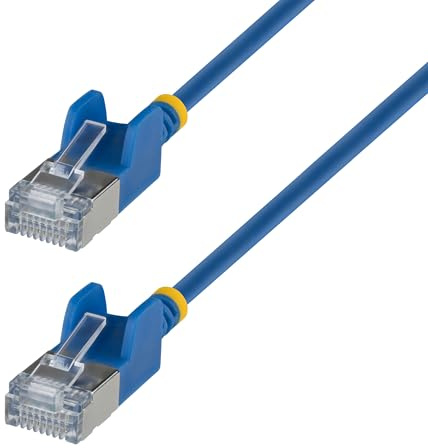 StarTech 4m blaues ultraschlankes Cat6a Ethernetkabel, Snagless, FTP, reines Kupfer, Dünnes 34AWG RJ45 Patchkabel, Fluke getestet