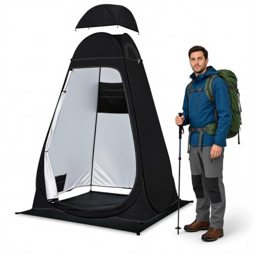 Pop Up Toilet Tent, Portable Shower Privacy Tent for Camping, Dressing Room Privacy Shelter, Changing Tent for Beach, Fishing, Hiking, Camping Shower Tent- UV Protection with Carrying Bag