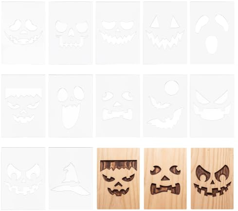 RattanView 12 Pcs Halloween Acrylic Router Template 7.9 x 5.5 Inches