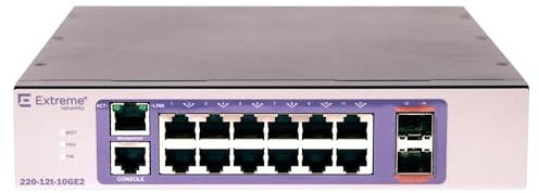 Extreme networks 220-12T-10GE2 gemanaged L2/L3 Gigabit Ethernet (10/100/1000) Bronze, Violett 1U – Netzwerk-Switches (Managed, L2/L3, Gigabit Ethernet (10/100/1000), Montagemittel, 1U)