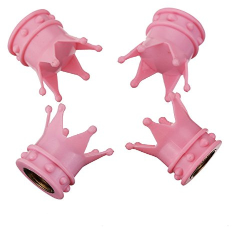 C-FUNN 4 St. Pink Crown Style Autoreifen Luftventil Stiele Deckel Kappen Langlebig Felgen