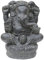 STONE art & more Ganesha Figur Statue sitzend 40cm schwarz antik Steinfigur Steinguss Garten Deko frostfest