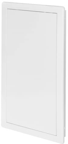Awenta Puerta de Acceso Plástico 200x400 mm - Placa de Cubierta Blanca para Trampilla de Apertura - Cerradura de Puerta Abatible - Perno de Puerta - Puerta Extraíble - Acabado Liso Pintable
