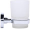 Modern Toothbrush Cup Holder Stainless Steel Wall Mounted Glass Tumbler Holder with Frosted Glass Cup Toothpaste Organizer for Bathroom and Washroom(220210)