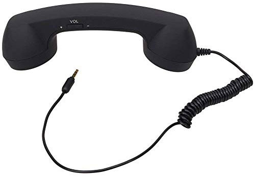 BovoYa Cuffie per telefono in stile retrò, anti-radiazione, con microfono e vivavoce, 3,5 mm, per /smartphone