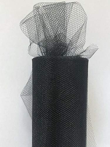 Tüll Rolle 9m x 15cm Tischband Hochzeit Deko Floristik Fest (Schwarz)