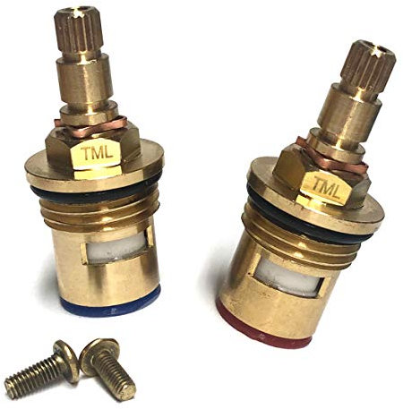 Quarter Turn Tap Valve Ceramic Cartridge Pair Non Threaded Collar 20 Teeth