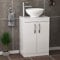 Royal Bathrooms 500mm Floor Standing Vanity Unit 2 Door Gloss White & Countertop Basin - Breeze