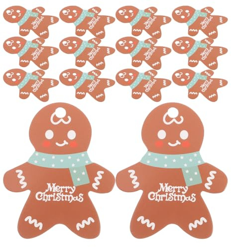 Chic 50PCS Christmas Hanging Tag Gingerbread Man Tags for DIY Xmas Present Wrap and Label Package