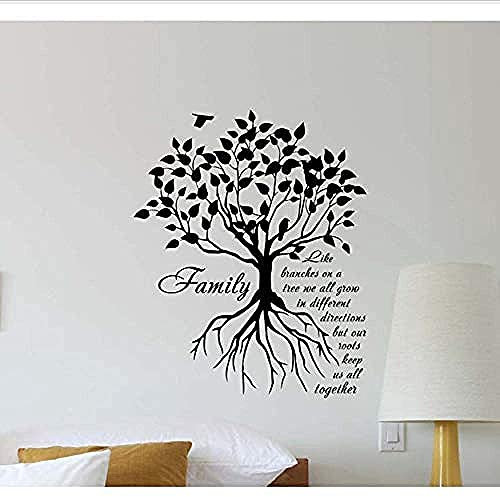 Arbre Généalogique Stickers Muraux Maison Vie Chambre D'Amis Vinyle Autocollant Affiche Chambre Intérieur Mur Art Mural 42X50Cm