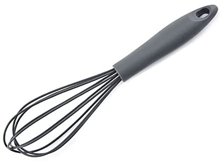 Suneast - Frusta da cucina in silicone, con manico in plastica, per sbattere, mescolare, mescolare, colore grigio