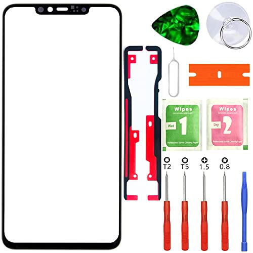 XFU Kit de Reparación de Reemplazo de Pantalla Táctil de Vidrio Frontal Compatible con Huawei Mate 20 Pro 6.39 Pulgadas con Herramientas de Reparación y Pegamento Especial(Negro)