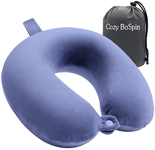 Cozy BoSpin Reisekissen- Perfektes Memory Foam Nackenkissen Stützkissen,kompakt und leicht, schnell gepackt,Schlafrestkissen (blau)