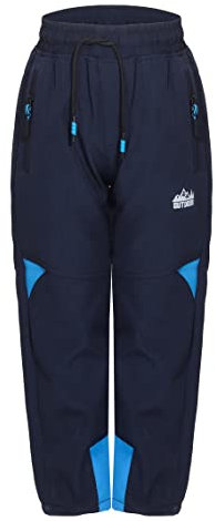 ZARMEXX Kinder Softshell Thermohose Jungen Mädchen Outdoor Trekking Herbst Winter Schneehose Ski Wanderhose (SF-1984 Navy, 134)