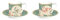 Easylife - Coffret 2 Tasses A Cafe en Porcelaine Fine 7,5 CL Decor Oriental Dreams
