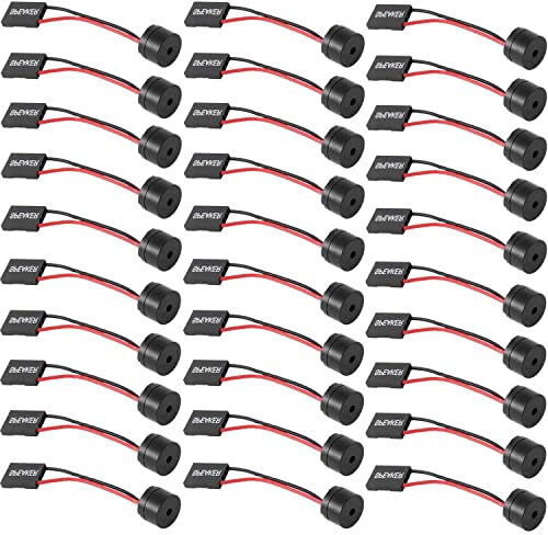 VISSQH 30Pezzi Cicalino Elettronico,Altoparlante piezoelettrico Interno del BIOS della Scheda Madre del PC Buzzer dell'Allarme per Il Caso del Computer di Arduino DIY