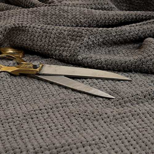 Redbrick Mill Fabrics Fire Treated Safe Soft Textured Dotted Jumbo Cord Pattern Corduroy Upholstery Fabric by The Metre, Charcoal Grey, Certified to BS5852 Standards (Per Metre)