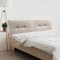 DHOME Kunstleder oder Acualine Stoff Kopfteil Plain mit Knöpfen DUAL geteilt in 2 Stücke gepolstert HIGH Range Schlafzimmer Kopfteil (Stoff Beige, 180cm Dual (Betten 180/190))