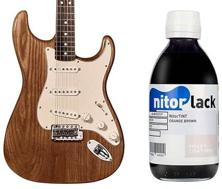 Gitarren Beize / Woodstain Orange/Brown auf Nitrobasis 250 ml Flasche