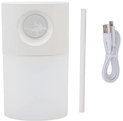 Mini-Nebel-Luftbefeuchter, Wiederaufladbarer USB-Luftbefeuchter aus ABS mit Nachtlicht, Tragbarer Desktop-Luftbefeuchter für Zuhause, Büro, Reisen, Zimmerpflanzen, Leiser Betrieb und(Weiß)