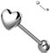 OUFER Body Piercing Titan Zunge Piercing Bars Intern Nippel Bars Herz Zunge Piercing Schmuck 14G Nippel Zunge Bars Nipple Tongue Piercing Jewellery