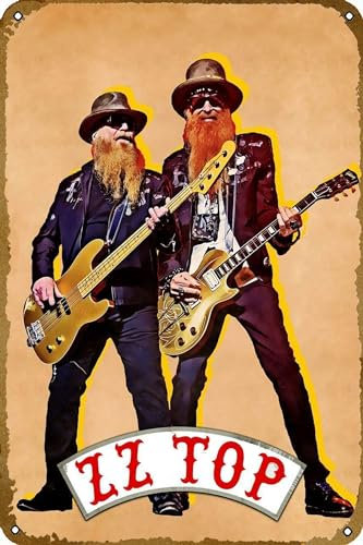 KNIOIL Monster of Rock zz top Musica Poster Bar Pub Cafe Wand Vintage Karaoke Retro Blechschild Man Cave Decor Band Art 20,3 x 30,5 cm