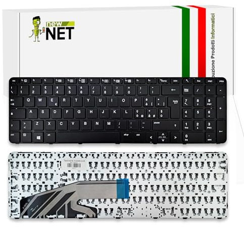new net - Tastiera Compatibile con Notebook HP 827028-061, 841136-061, 837549-BB1, NSK-CZ5SQ [Frame Nero - Layout ITA]