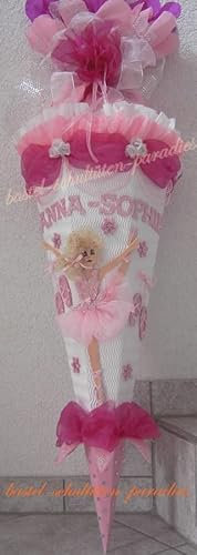 Schultüten Bastelset Ballerina weiß-rosa MaterialType Schultütenzuschnitt 400g Karton